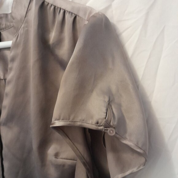 Vintage Y2k 2006 Lane Bryant Plus Size 18/20 Women's Metallic Tan Blouse - Picture 3 of 6